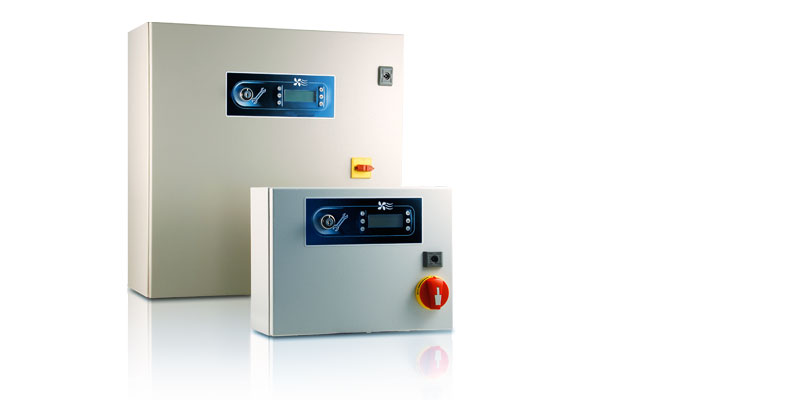 Electrical panel for speed and capacity control in heat exchangers